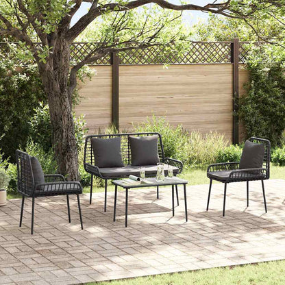 vidaXL Garden Dining Set 3 pcs Black and Anthracite Poly Rattan 1