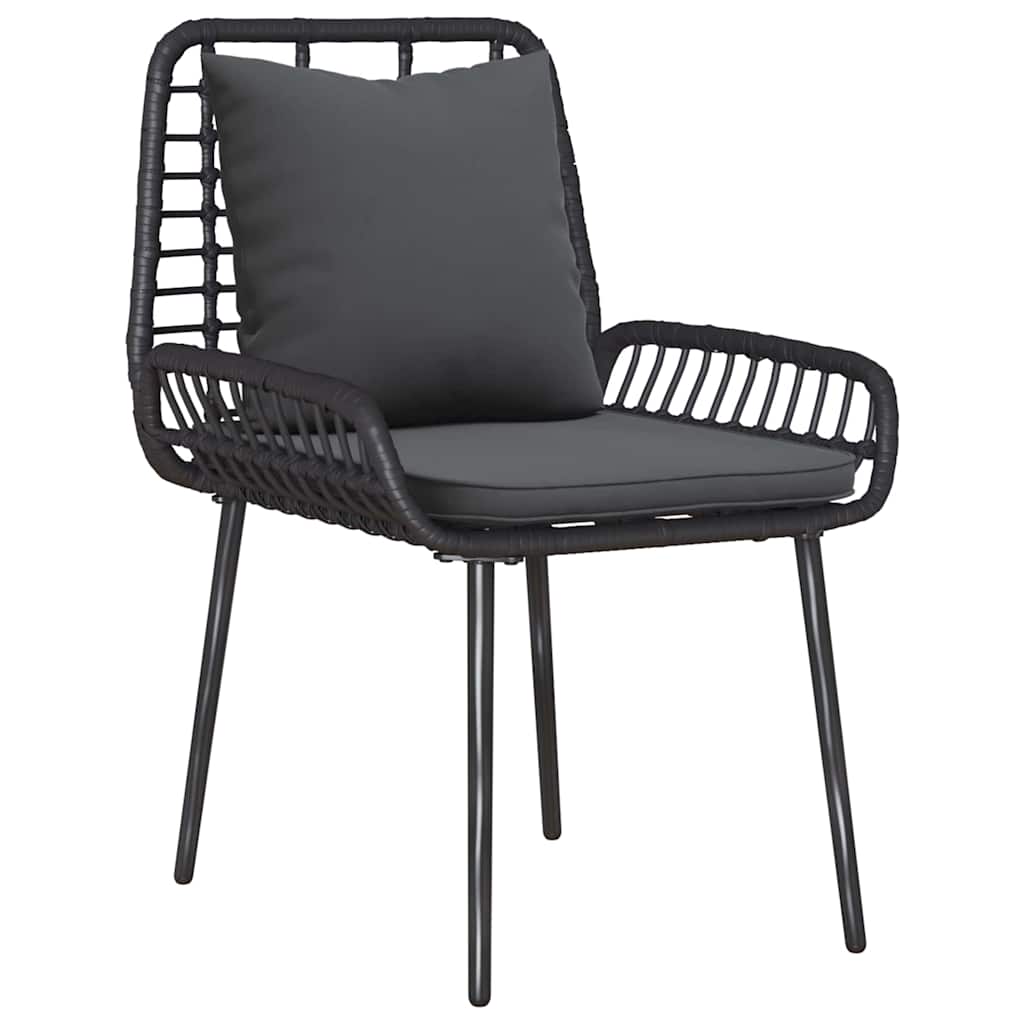 vidaXL Garden Dining Set 3 pcs Black and Anthracite Poly Rattan 4