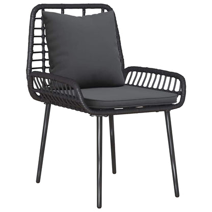 vidaXL Garden Dining Set 3 pcs Black and Anthracite Poly Rattan 4