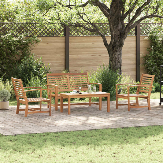 vidaXL Garden Sofa Set 4 pcs Natural Solid Teak Wood 1