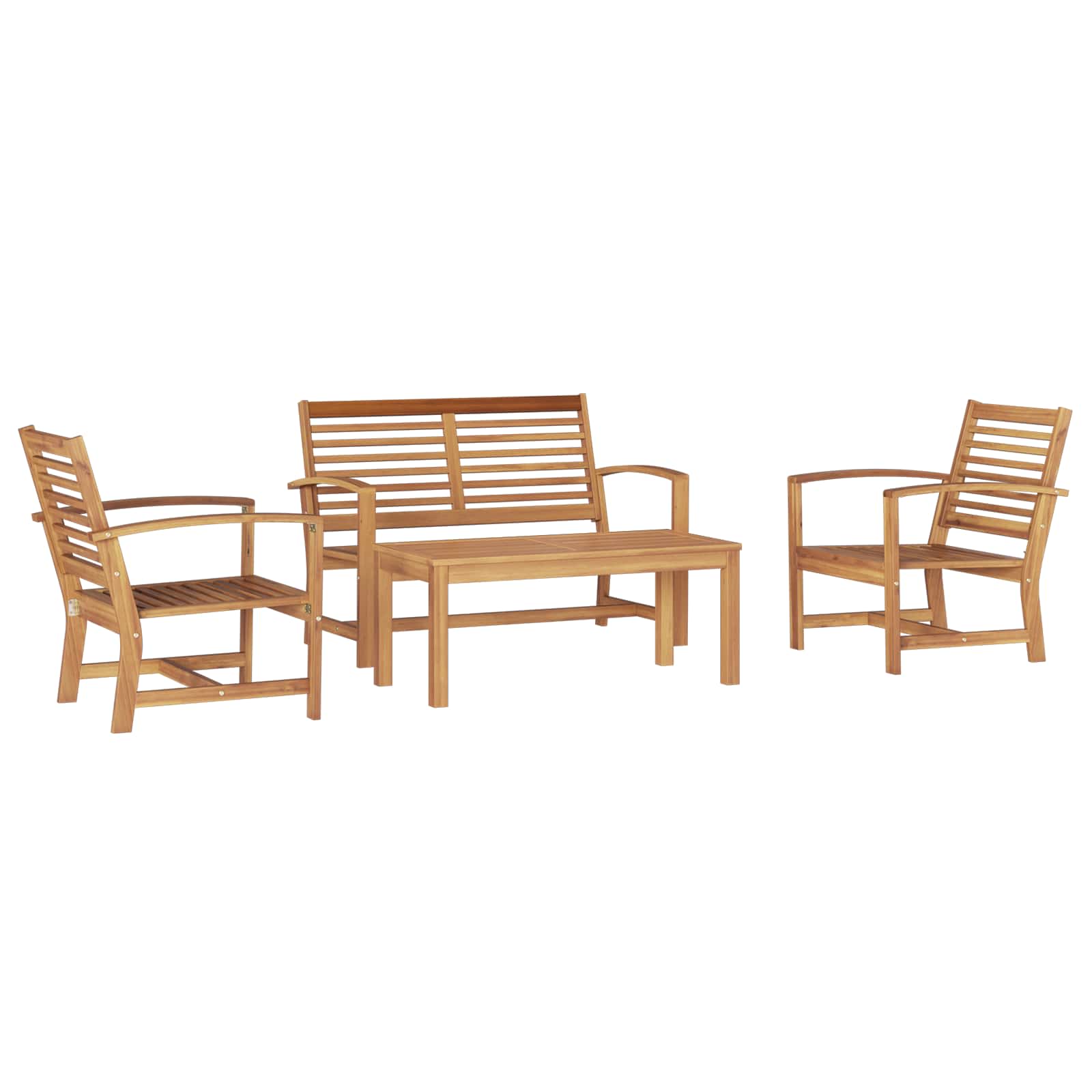 vidaXL Garden Sofa Set 4 pcs Natural Solid Teak Wood 2