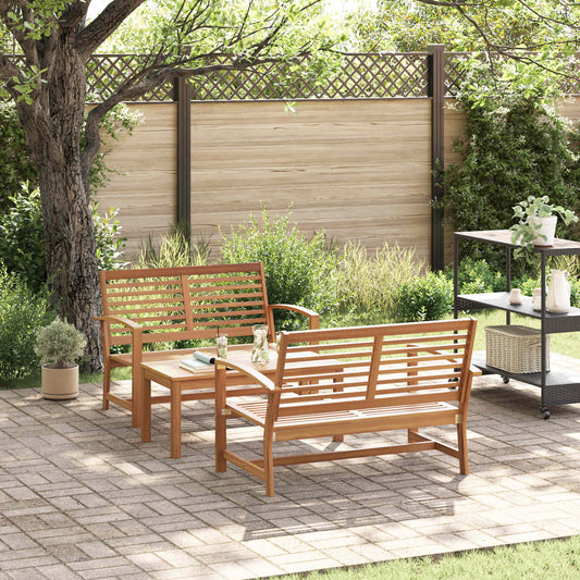 vidaXL Garden Sofa Set 3 pcs Natural Solid Teak Wood 1