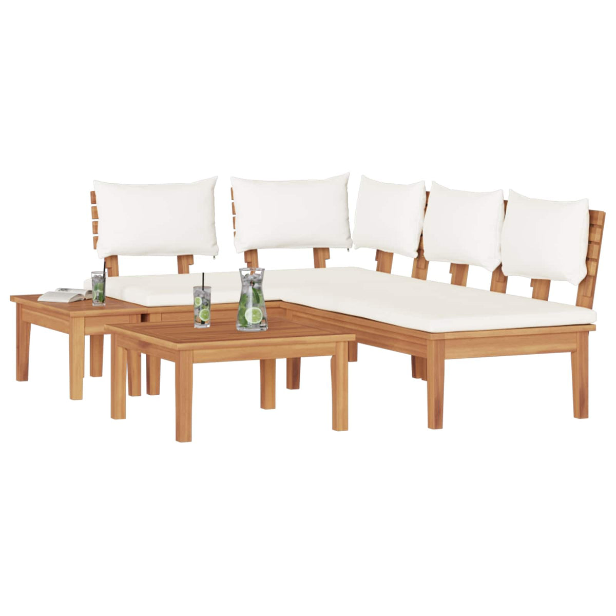Garden Sofa Set 4 pcs Brown and Grey Brown