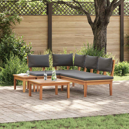 vidaXL Garden Sofa Set 4 pcs Brown and Grey 1