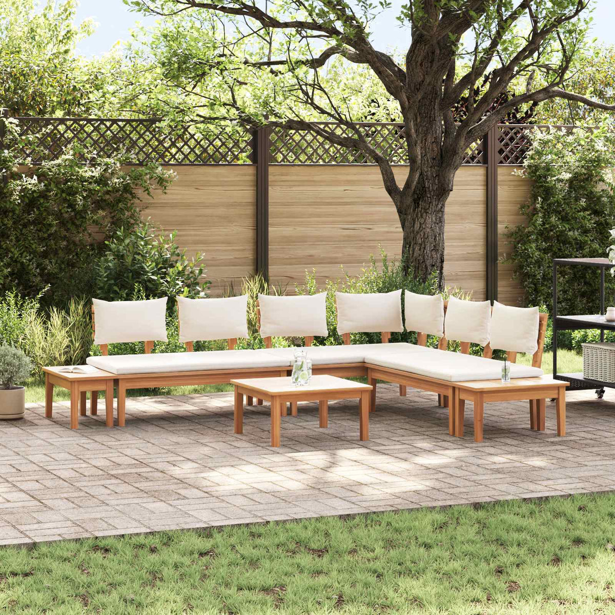 vidaXL Garden Sofa Set 4 pcs Brown and Grey