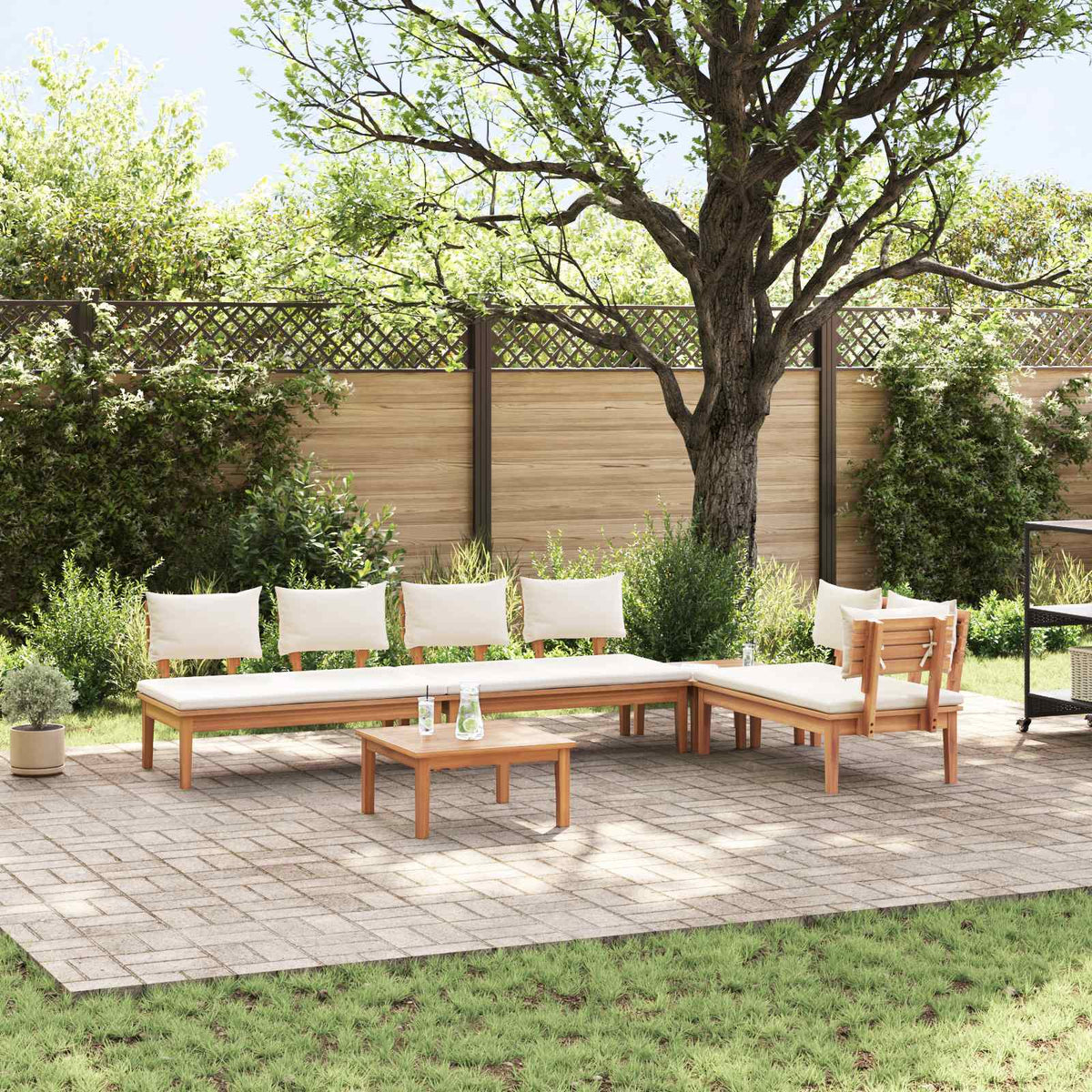 vidaXL Garden Sofa Set 4 pcs Brown and Grey