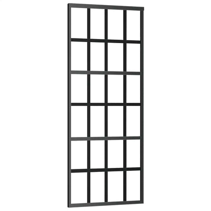 vidaXL Sliding Door with Hardware Set Black 76x205 cm ESG Glass 5