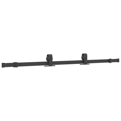 vidaXL Sliding Door with Hardware Set Black 90x205 cm ESG Glass 4