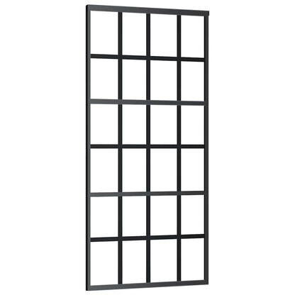 vidaXL Sliding Door with Hardware Set Black 90x205 cm ESG Glass 5