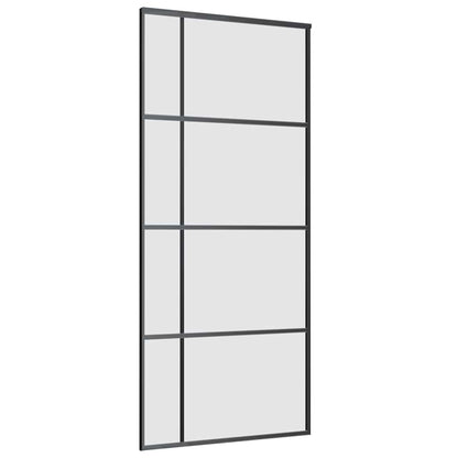 vidaXL Sliding Door with Hardware Set Black 90x205 cm ESG Glass 5