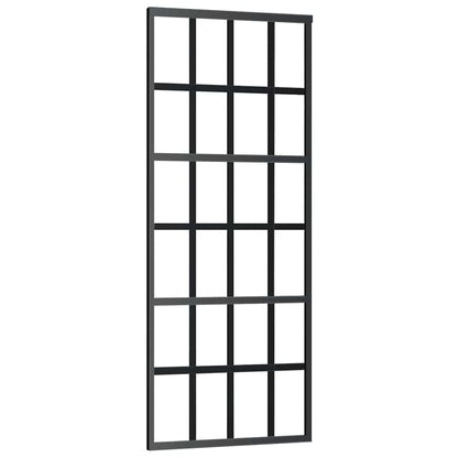 vidaXL Sliding Door with Hardware Set Black 76x205 cm ESG Glass 5