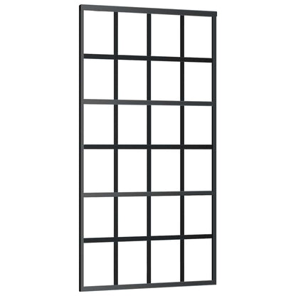 vidaXL Sliding Door with Hardware Set Black 102x205 cm ESG Glass 5