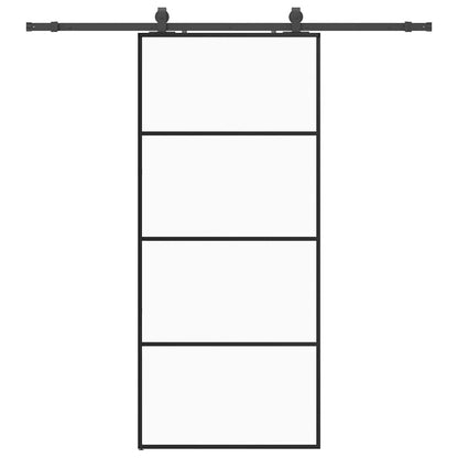 vidaXL Sliding Door with Hardware Set Black 90x205 cm ESG Glass 2