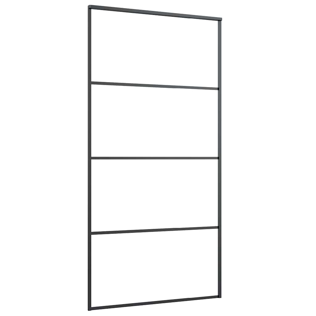 vidaXL Sliding Door with Hardware Set Black 102,5x205 cm ESG Glass 5