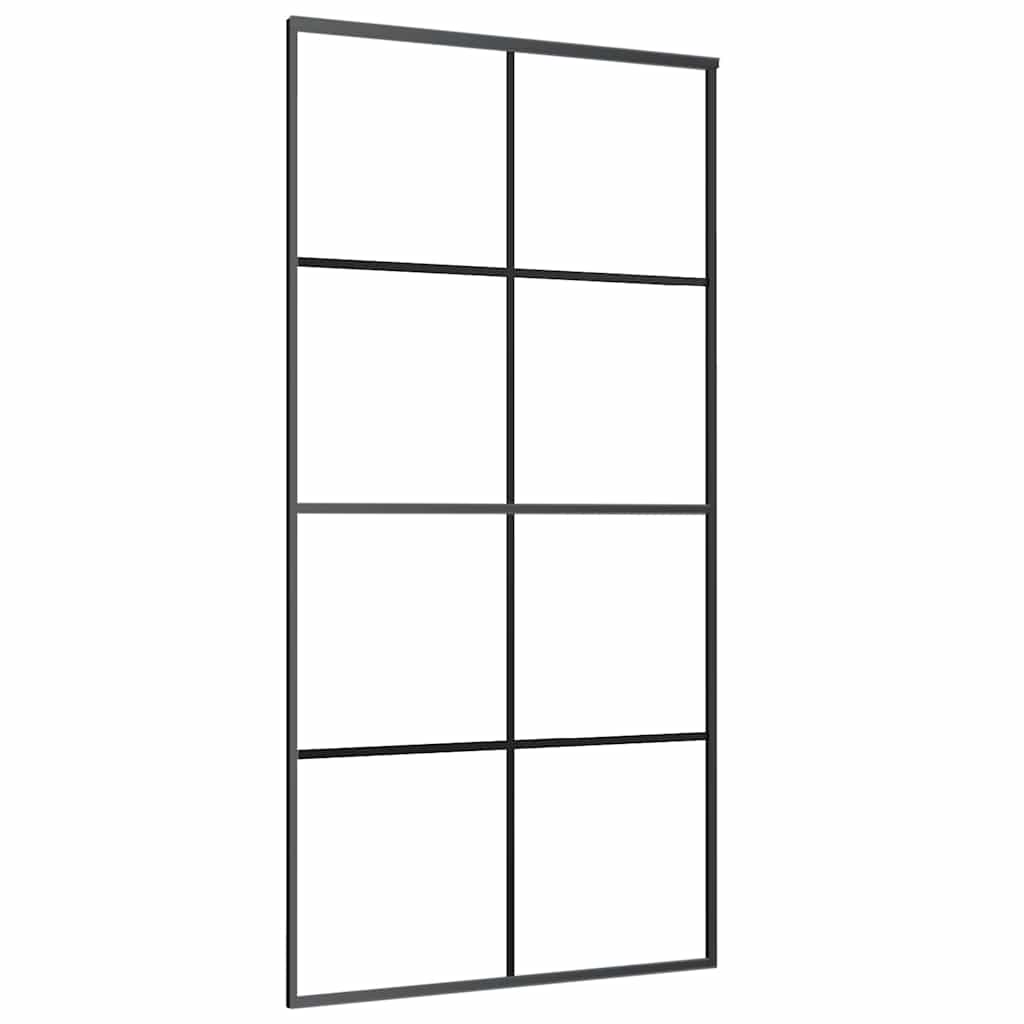 vidaXL Sliding Door with Hardware Set Black 102.5x205 cm ESG Glass 5