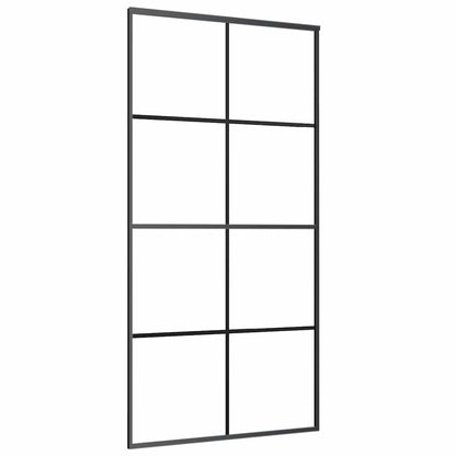 vidaXL Sliding Door with Hardware Set Black 102.5x205 cm ESG Glass 5