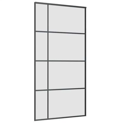vidaXL Sliding Door with Hardware Set Black 102,5x205 cm ESG Glass 5