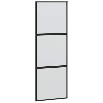 vidaXL Sliding Door with Hardware Set Black 76x205 cm Tempered Glass 5