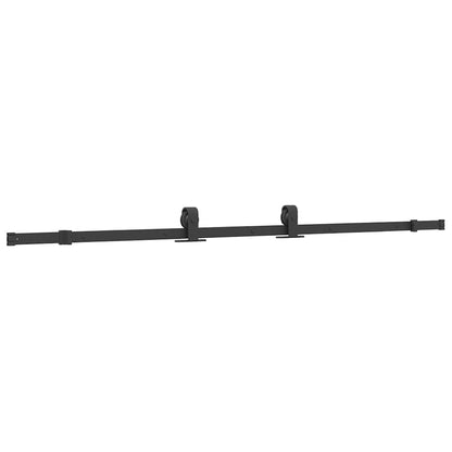 vidaXL Sliding Door with Hardware Set Black 76x205 cm Tempered Glass 4