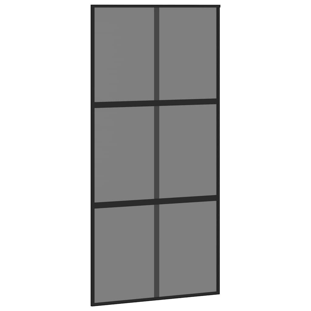 vidaXL Sliding Door with Hardware Set Black 102,5x205 cm Tempered Glass 5