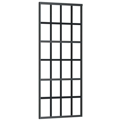 vidaXL Sliding Door with Hardware Set Black 76x205 cm ESG Glass 5