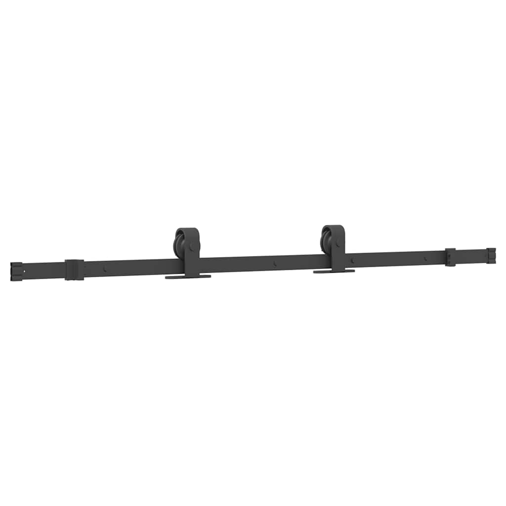 vidaXL Sliding Door with Hardware Set Black 76x205 cm ESG Glass 4