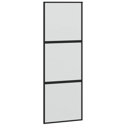 vidaXL Sliding Door with Hardware Set Black 76x205 cm Tempered Glass 5