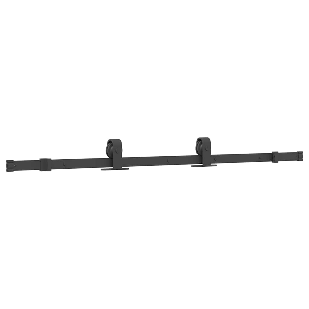 vidaXL Sliding Door with Hardware Set Black 76x205 cm Tempered Glass 4