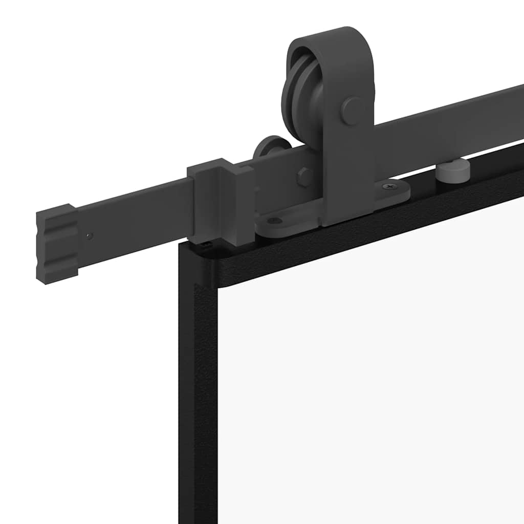 vidaXL Sliding Door with Hardware Set Black 102x205 cm ESG Glass 6