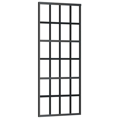 vidaXL Sliding Door with Hardware Set Black 76x205 cm ESG Glass 5