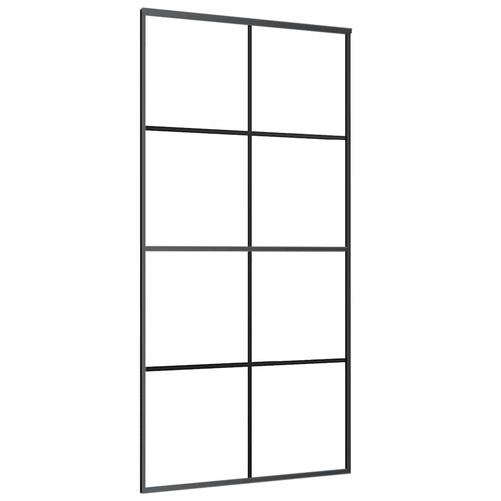 vidaXL Sliding Door with Hardware Set Black 102.5x205 cm ESG Glass 5