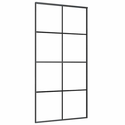 vidaXL Sliding Door with Hardware Set Black 102.5x205 cm ESG Glass 5