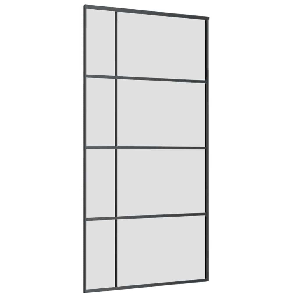vidaXL Sliding Door with Hardware Set Black 102,5x205 cm ESG Glass 5