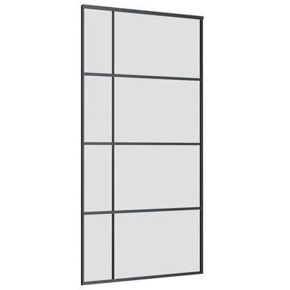 vidaXL Sliding Door with Hardware Set Black 102,5x205 cm ESG Glass 5