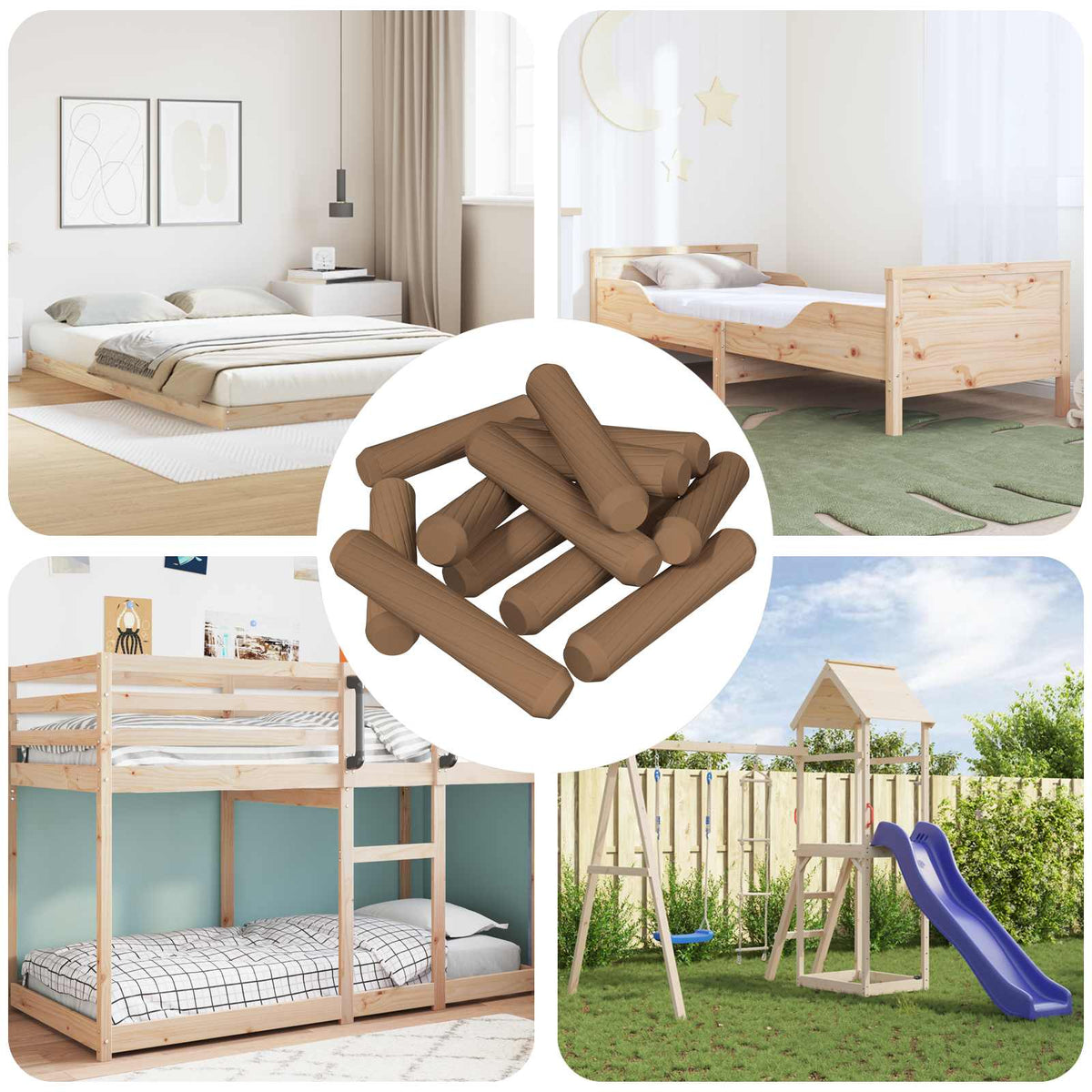 Wooden Dowels Brown Ø 8 x 35 mm Solid wood Ø8 x 35 mm 18 kg (18000-18557 pcs)