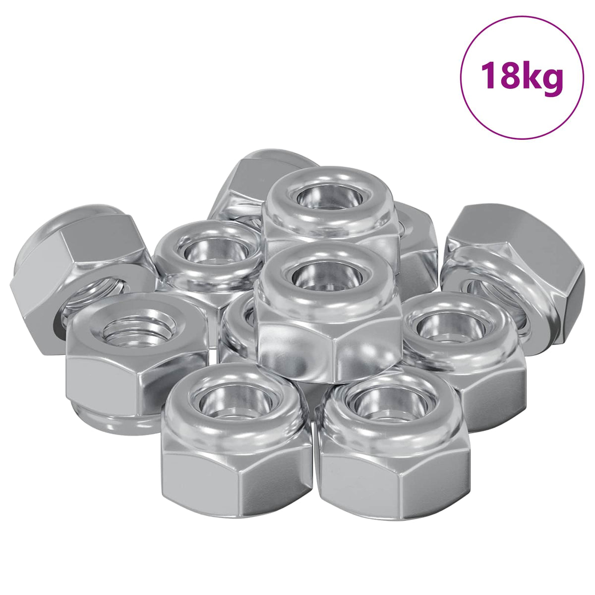 vidaXL Nut 9574 pcs Silver M6 x 10 mm Iron 2