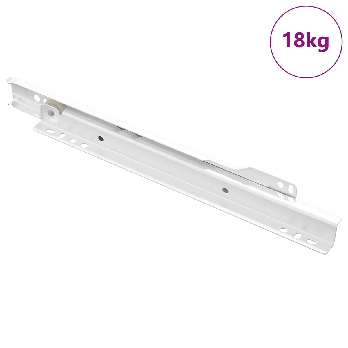 Drawer Slide White Steel 250 mm 18 kg (approx. 87 pcs)