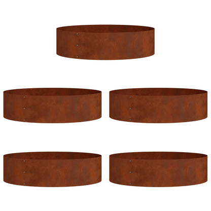 Planter Ring 80 x 80 x 20 cm Cold-rolled Steel 5 pcs 80 cm Weathering steel