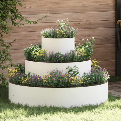 Garden Planter Silver 90 x 90 x 20 cm Steel/white Ø 90 cm