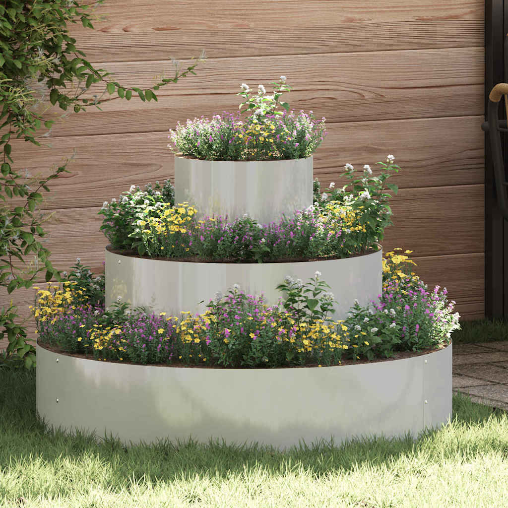 Garden Planter Silver 90 x 90 x 20 cm Galvanised steel Ø 90 cm