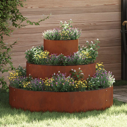 Garden Planter Silver 90 x 90 x 20 cm Weathering steel Ø 90 cm