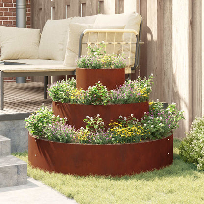Garden Planter Silver 90 x 90 x 20 cm Weathering steel Ø 90 cm