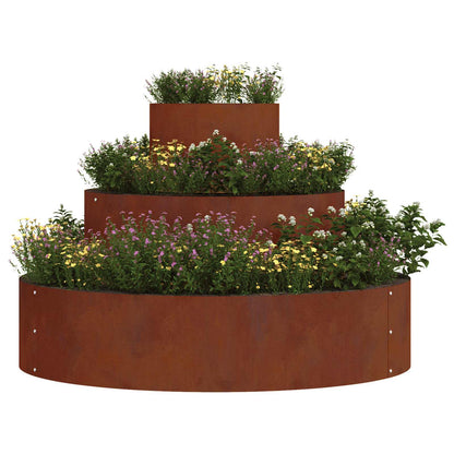 Garden Planter Silver 90 x 90 x 20 cm Weathering steel Ø 90 cm
