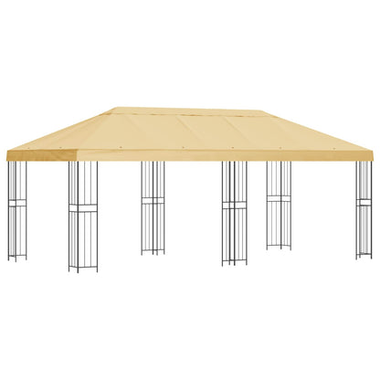 vidaXL Garden Gazebo 6 x 3 m Cream Polyester and Steel 190 gsm 2