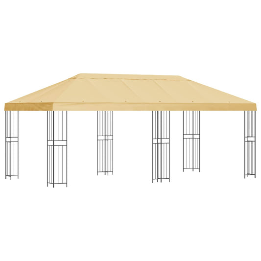 vidaXL Garden Gazebo 6 x 3 m Cream Polyester and Steel 190 gsm 2