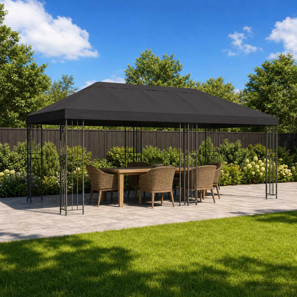 vidaXL Garden Gazebo 6 x 3 m Anthracite Polyester and Steel 190 gsm 1