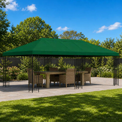 vidaXL Garden Gazebo 6 x 3 m Green Polyester and Steel 190 gsm 1