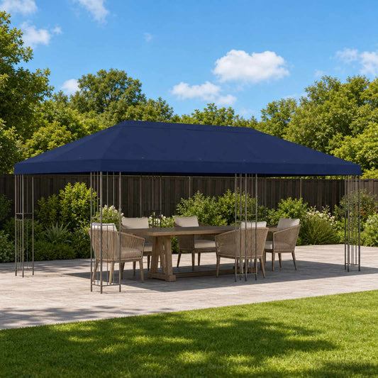 vidaXL Garden Gazebo 6 x 3 m Blue Polyester and Steel 190 gsm 1