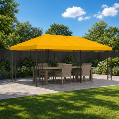 vidaXL Garden Gazebo 6 x 3 m Yellow Polyester and Steel 190 gsm 1
