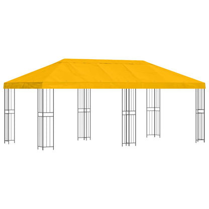 vidaXL Garden Gazebo 6 x 3 m Yellow Polyester and Steel 190 gsm 2